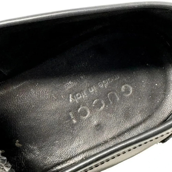 Gucci Mens black smooth leather horsebit loafers shoes size 8.5 - Picture 12 of 13